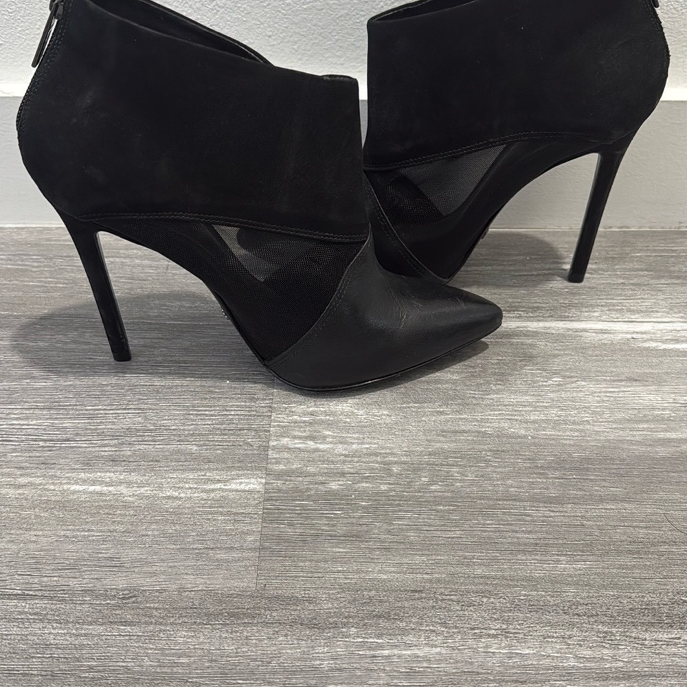 SCHUTZ Pia High Heel Leather/Mesh Booties - Picture 5 of 7